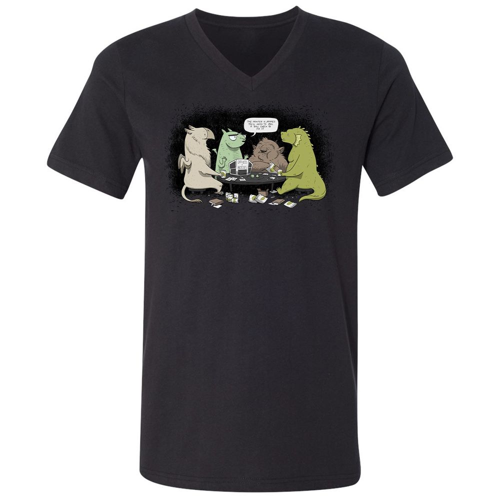 Unisex V-Neck T-Shirt - SD7TTJE3 - Black - 16