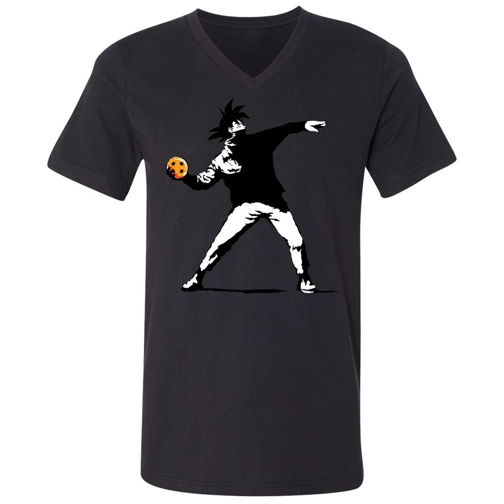 Unisex V-Neck T-Shirt - KEVQBWVK - Black - 16