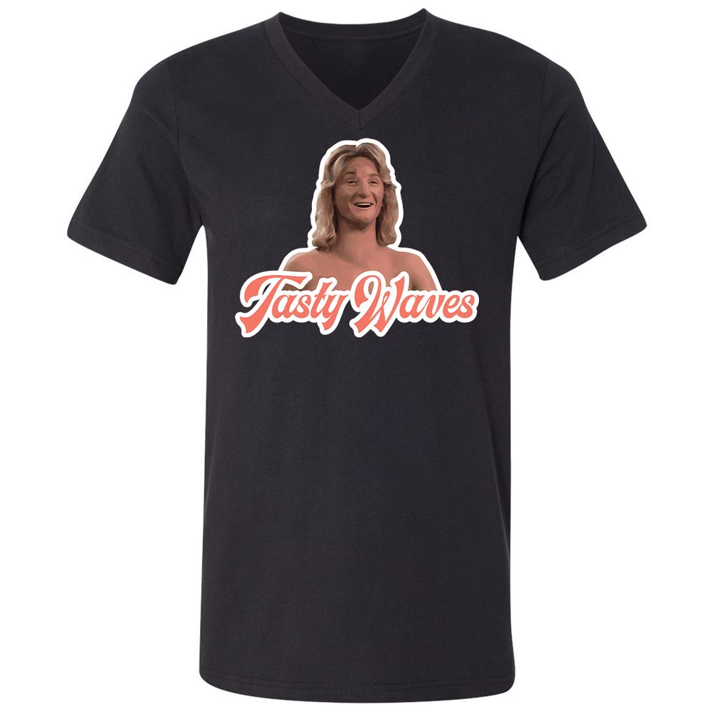 Unisex V-Neck T-Shirt - Y8BE5F7S - Black - 16