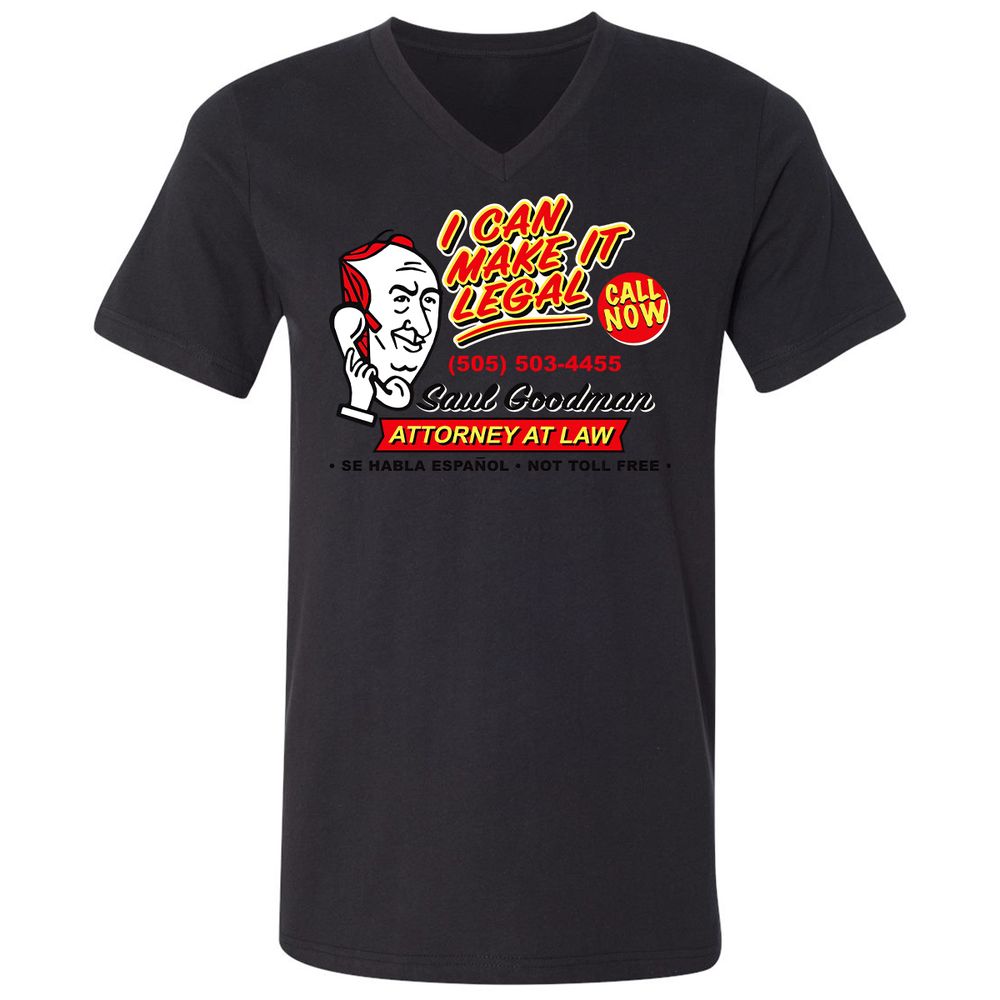 Unisex V-Neck T-Shirt - L4TVXSWK - Black - 16