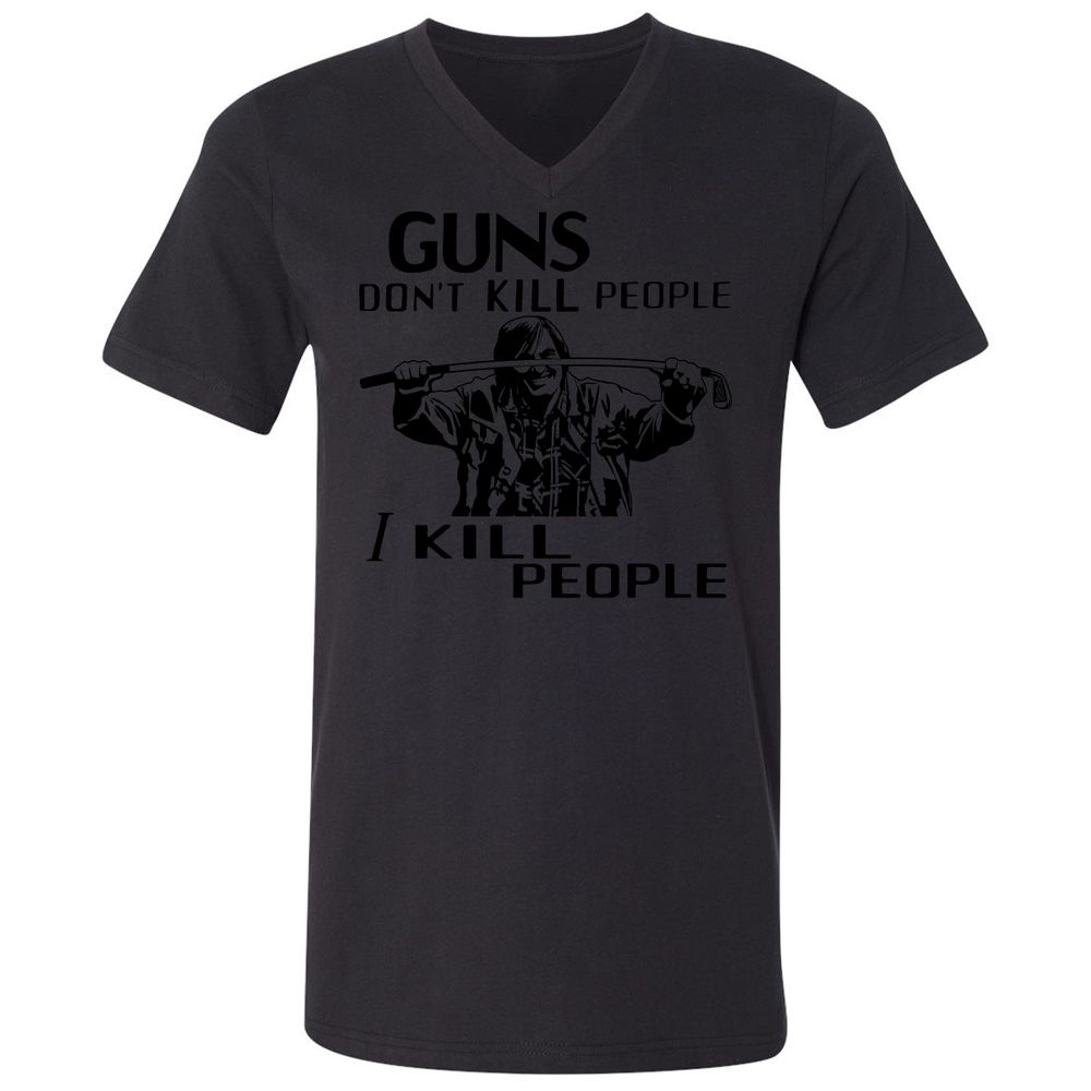 Unisex V-Neck T-Shirt - FERC8NSK - Black - 16