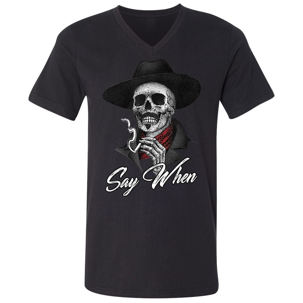 Unisex V-Neck T-Shirt - 5ZPEVTYX - Black - 16