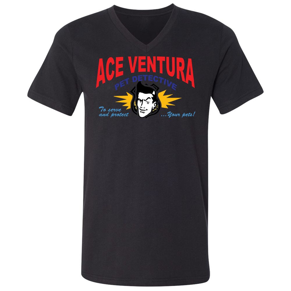 Unisex V-Neck T-Shirt - SJ34DX1Z - Black - 16