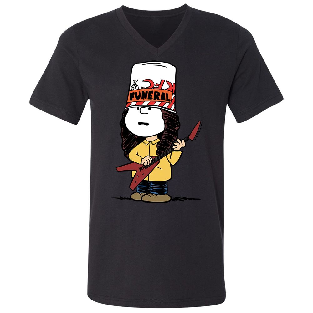 Unisex V-Neck T-Shirt - JKBJ6XKP - Black - 16
