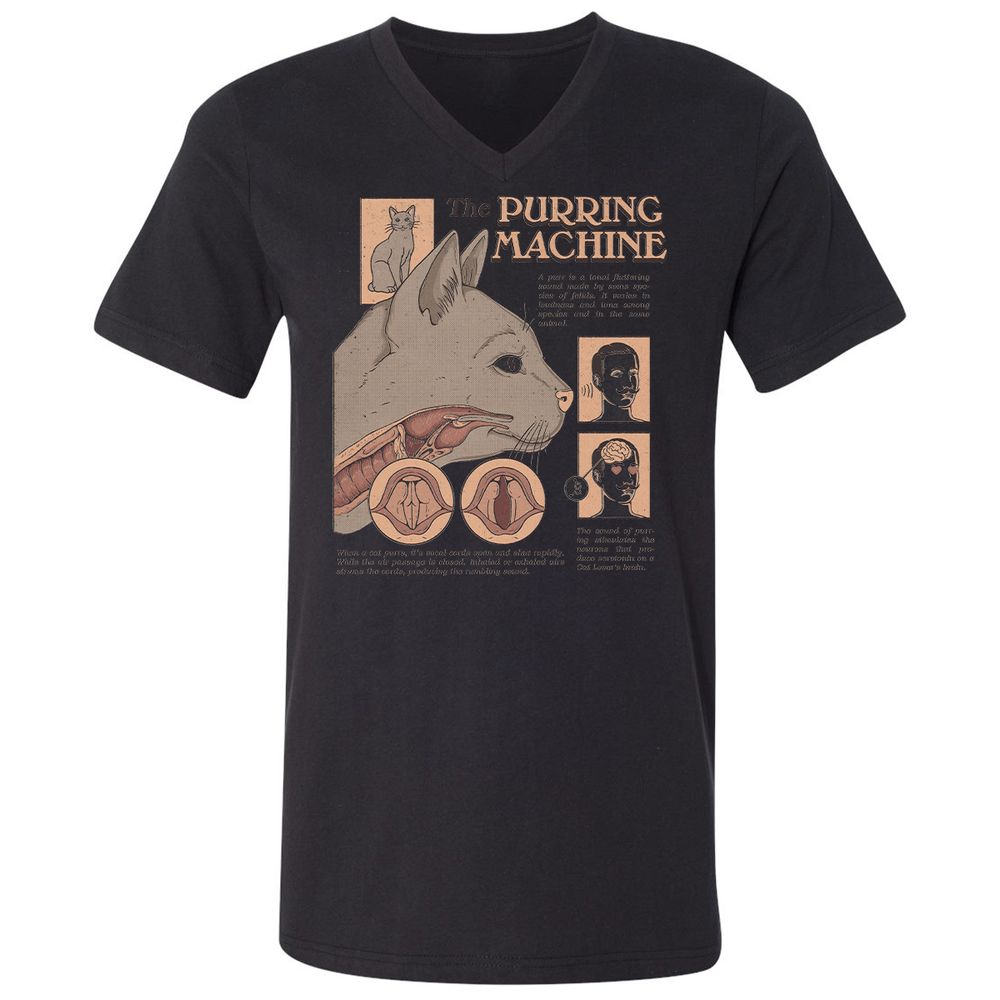 Unisex V-Neck T-Shirt - DJ8JTFLH - Black - 16