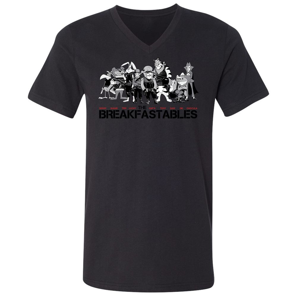 Unisex V-Neck T-Shirt - 4U17QBL9 - Black - 16