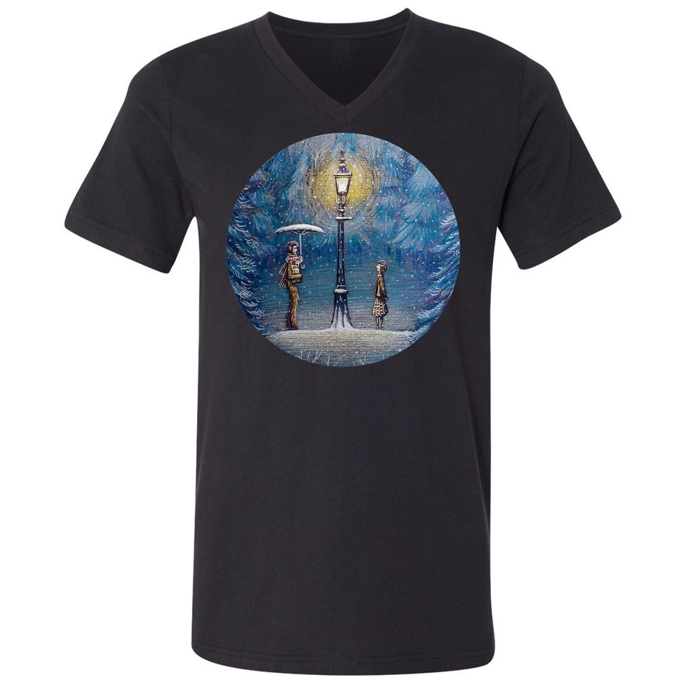 Unisex V-Neck T-Shirt - SWF6ENT3 - Black - 16