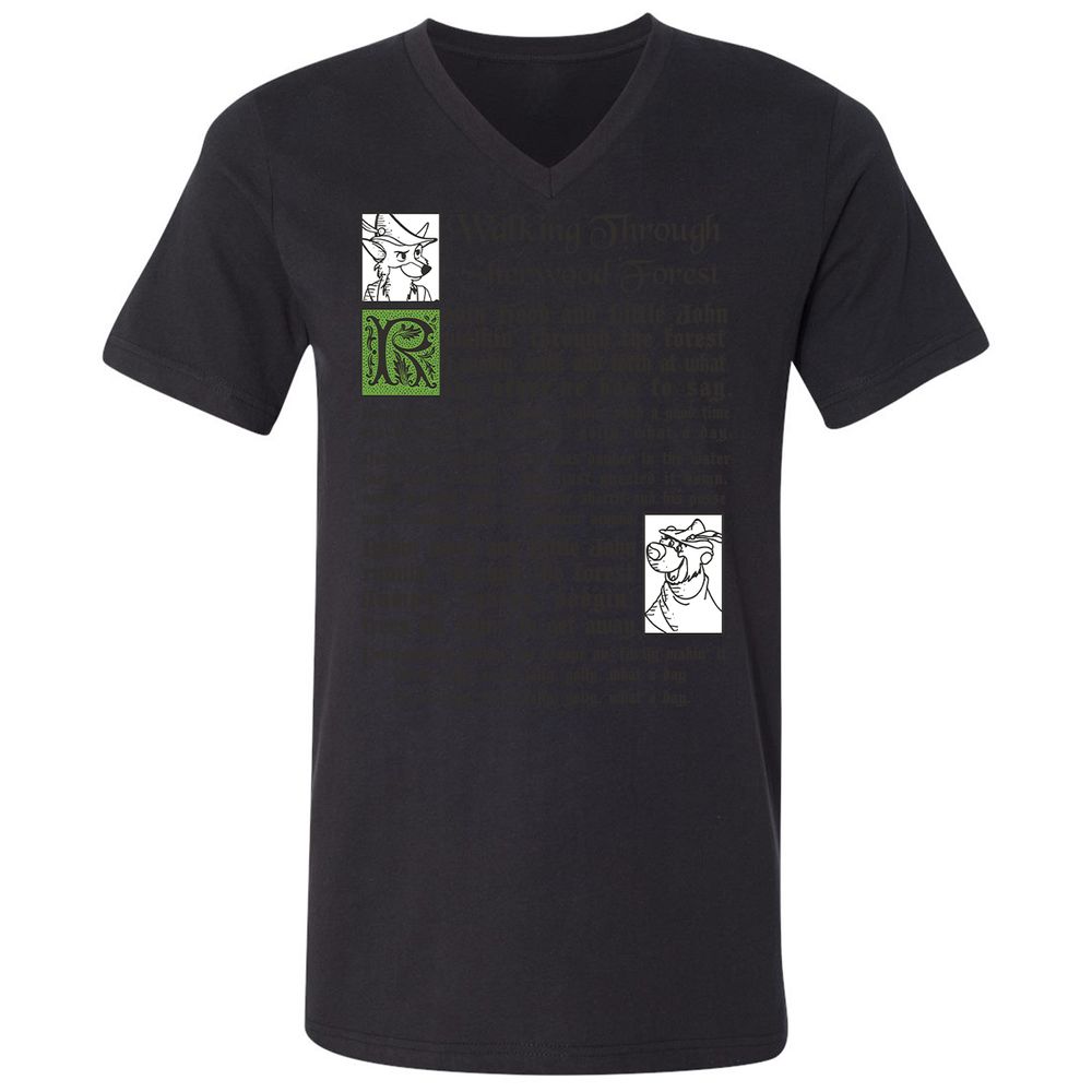 Unisex V-Neck T-Shirt - A6LYJTGA - Black - 16