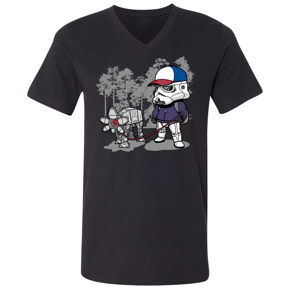 Unisex V-Neck T-Shirt - F8YZJFAJ - Black - 16