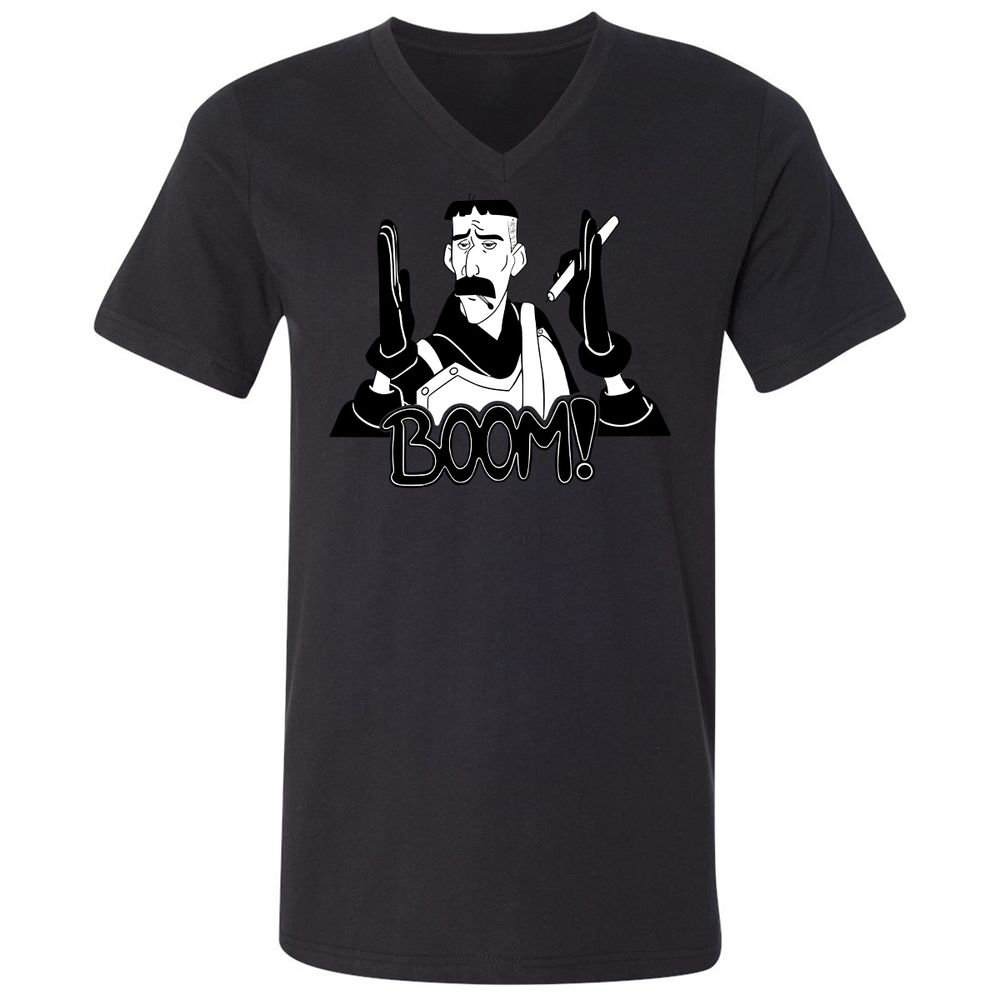 Unisex V-Neck T-Shirt - TDJVCCUF - Black - 16