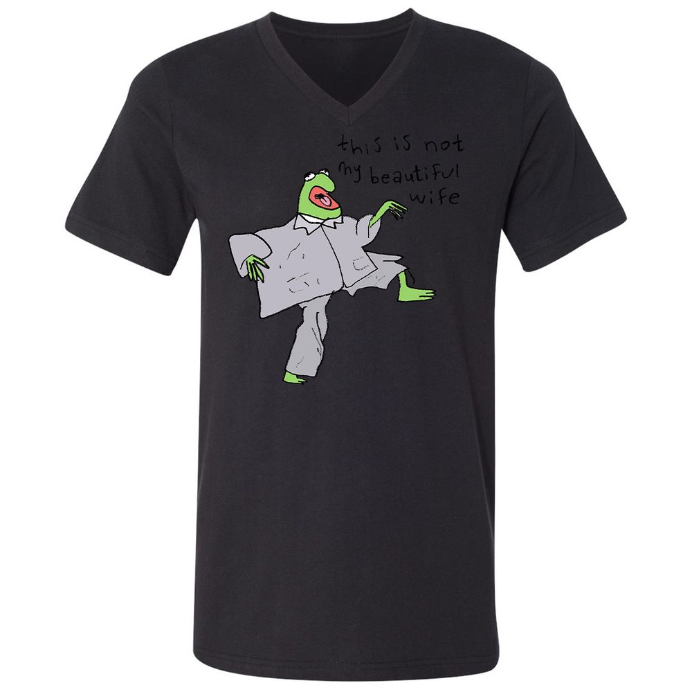 Unisex V-Neck T-Shirt - GYE5PLEM - Black - 16