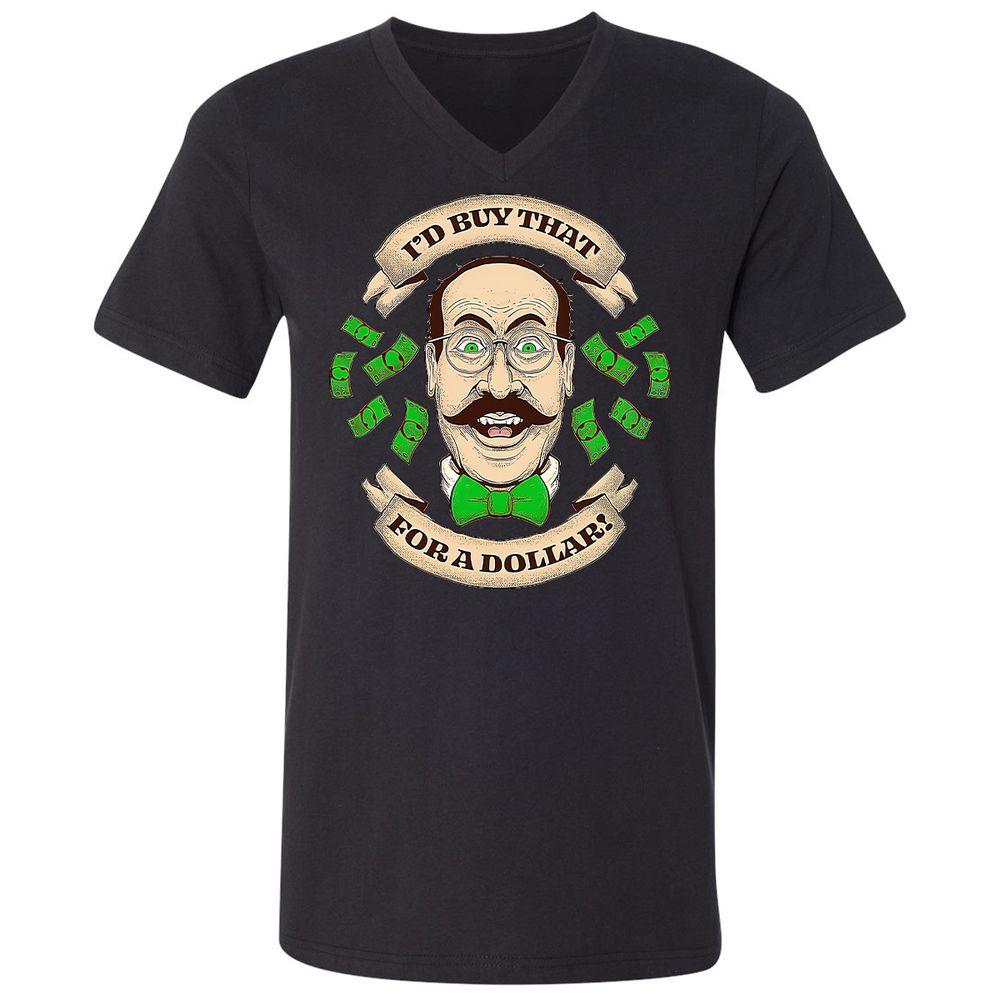 Unisex V-Neck T-Shirt - P1CV6JLN - Black - 16