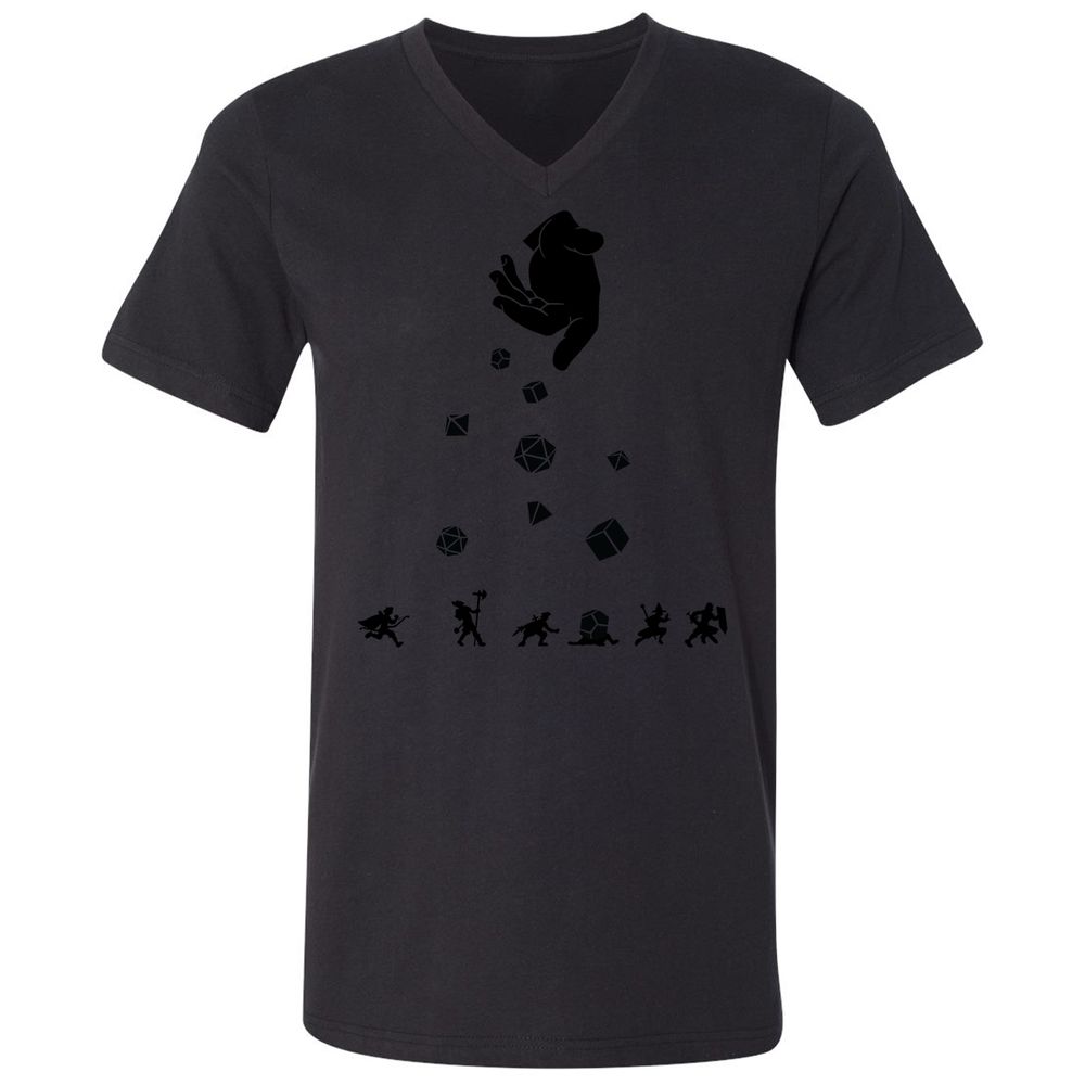 Unisex V-Neck T-Shirt - WXWGK7HJ - Black - 16