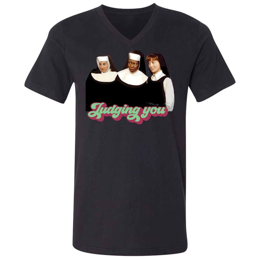 Unisex V-Neck T-Shirt - SXHT8TB6 - Black - 16