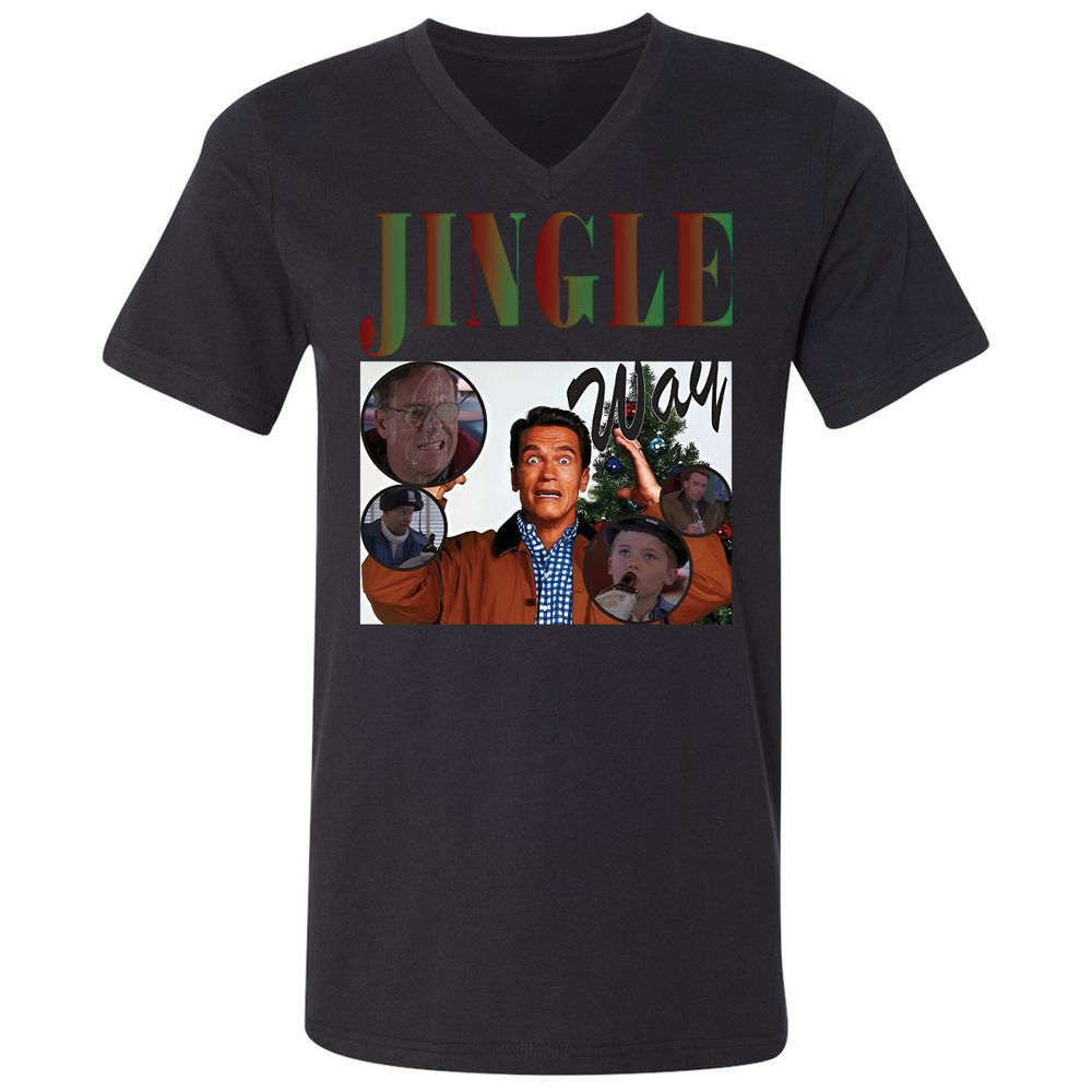 Unisex V-Neck T-Shirt - 2T9HZD3S - Black - 16
