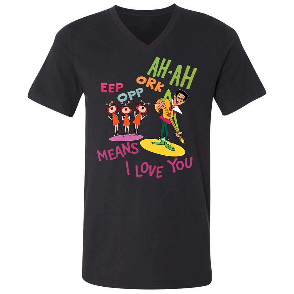 Unisex V-Neck T-Shirt - PMV94T13 - Black - 16
