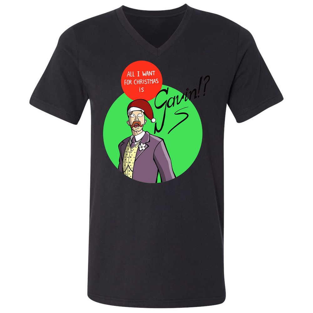 Unisex V-Neck T-Shirt - 6T6VDAM3 - Black - 16