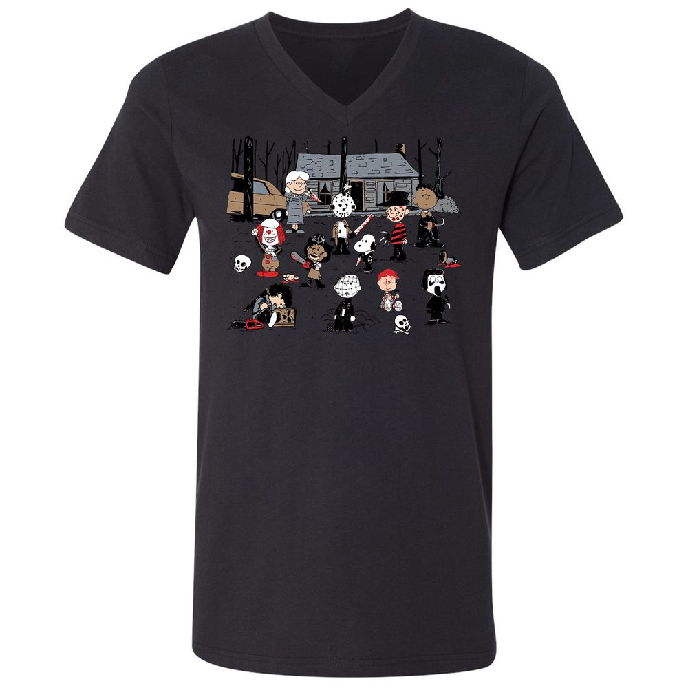 Unisex V-Neck T-Shirt - GV7X5B4P - Black - 16