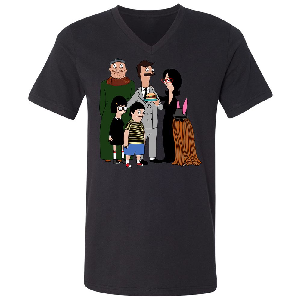 Unisex V-Neck T-Shirt - 4HLK5QQH - Black - 16