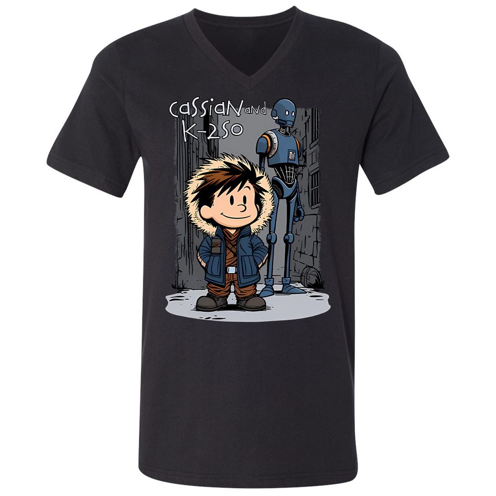 Unisex V-Neck T-Shirt - 7XF8XK8F - Black - 16