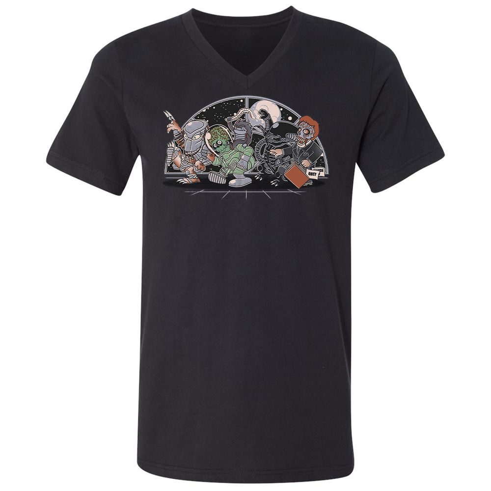 Unisex V-Neck T-Shirt - 8N4DM9Y6 - Black - 16