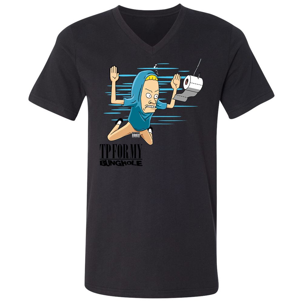Unisex V-Neck T-Shirt - Q8L2NYLT - Black - 16