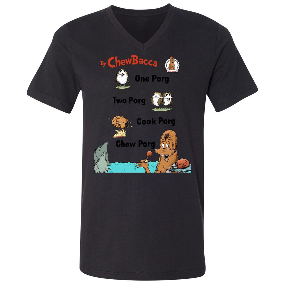 Unisex V-Neck T-Shirt - UK7NBUQ9 - Black - 16