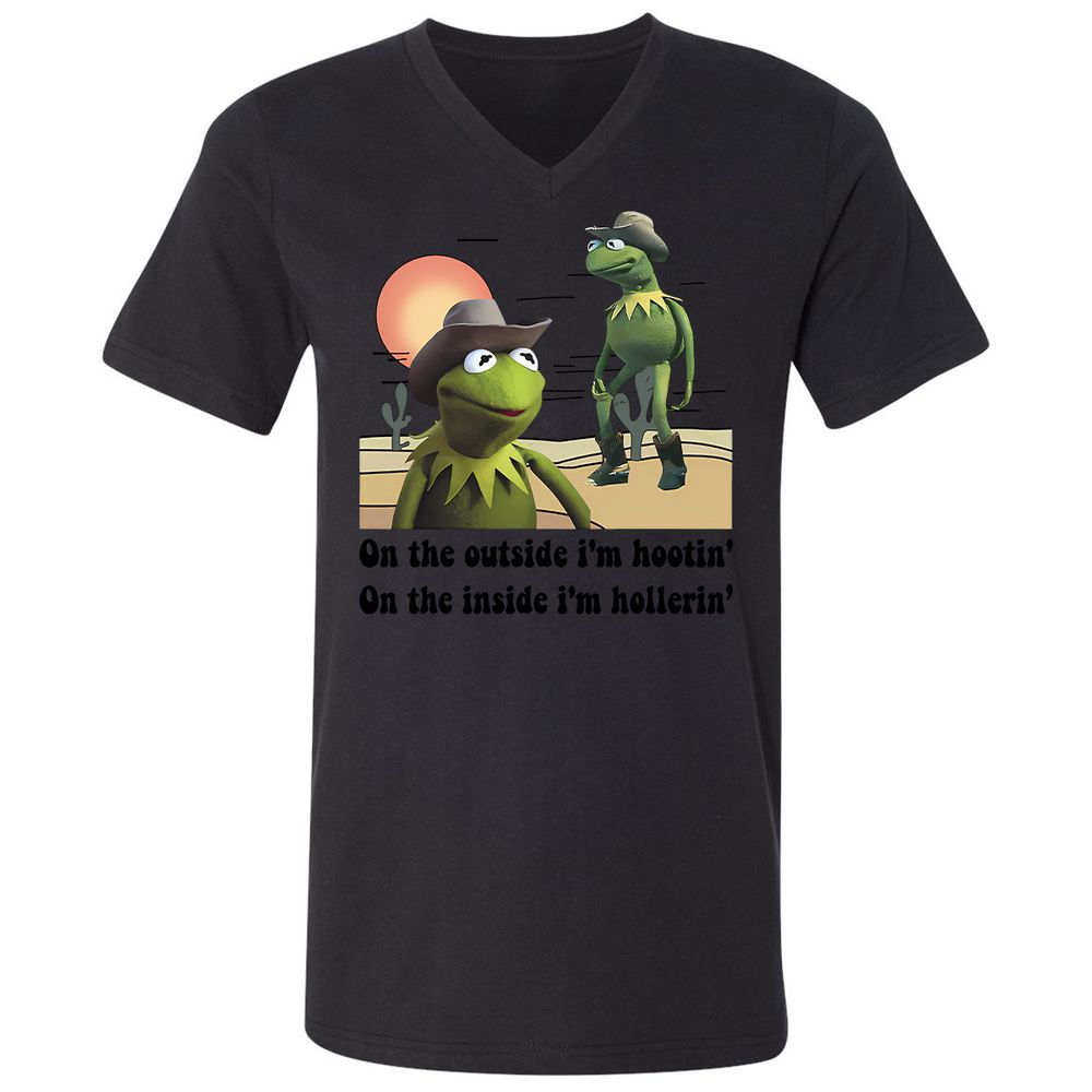 Unisex V-Neck T-Shirt - T7MH351G - Black - 16