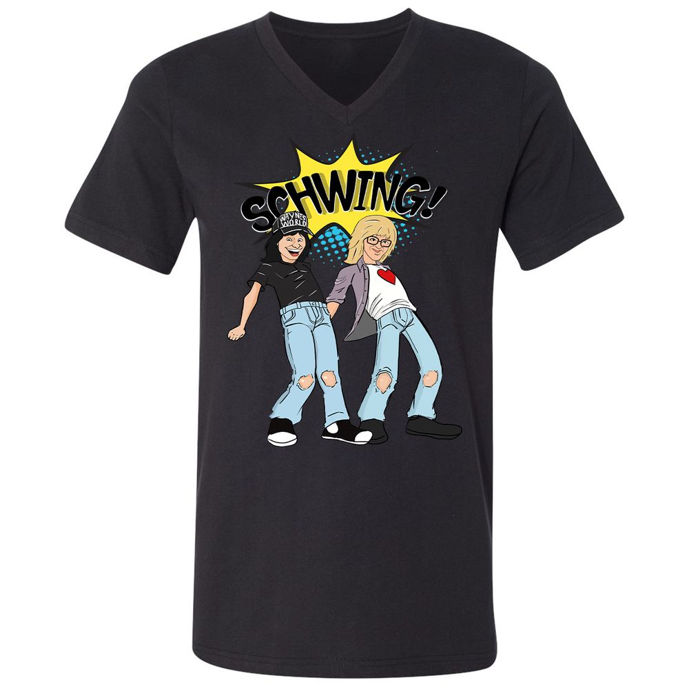 Unisex V-Neck T-Shirt - CPM4HSCN - Black - 16