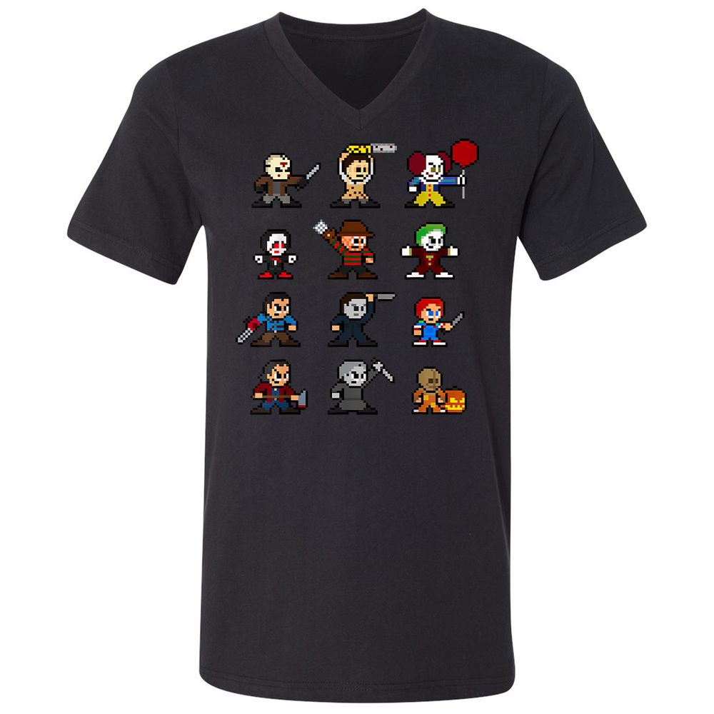 Unisex V-Neck T-Shirt - BH47GQV9 - Black - 16