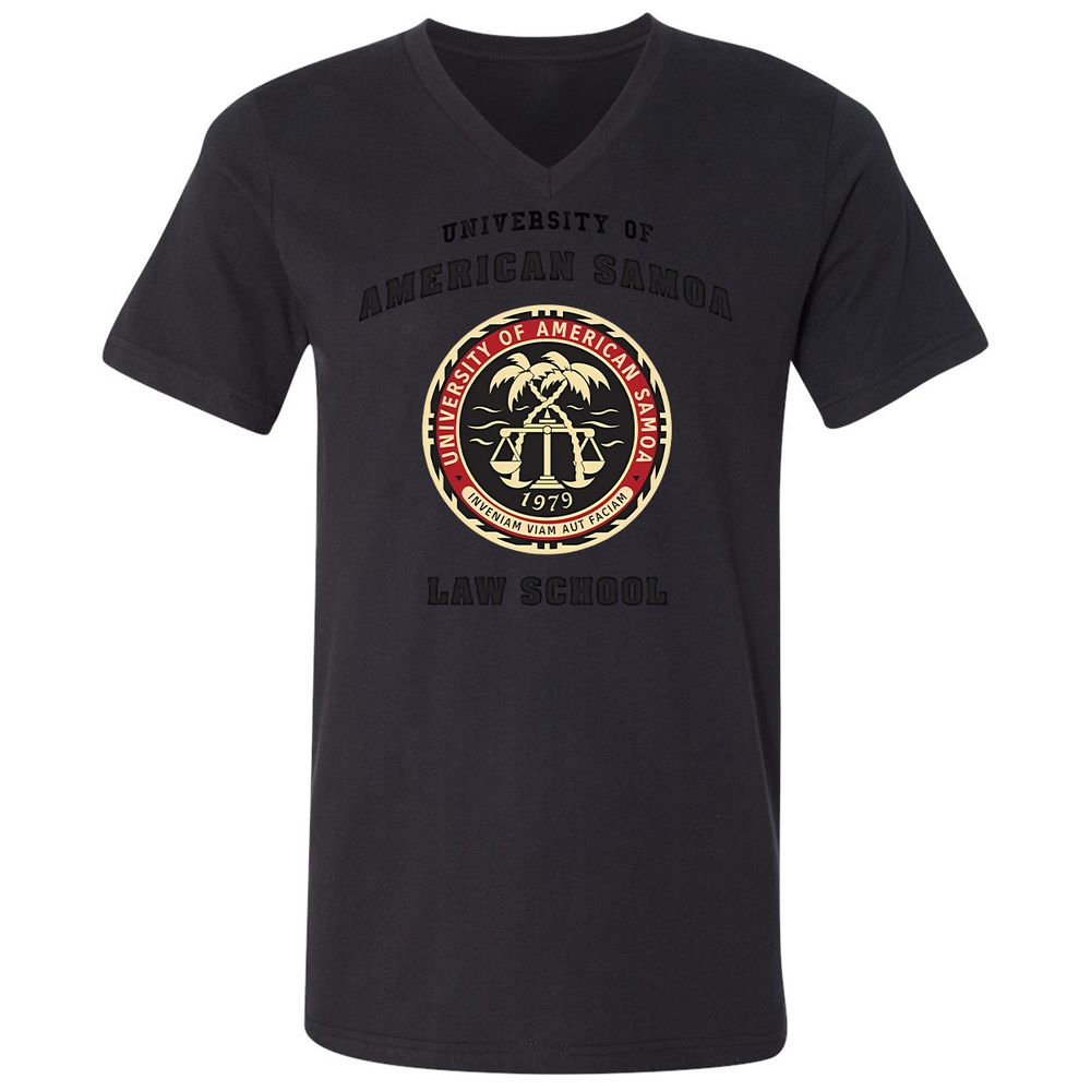 Unisex V-Neck T-Shirt - D454GW7G - Black - 16