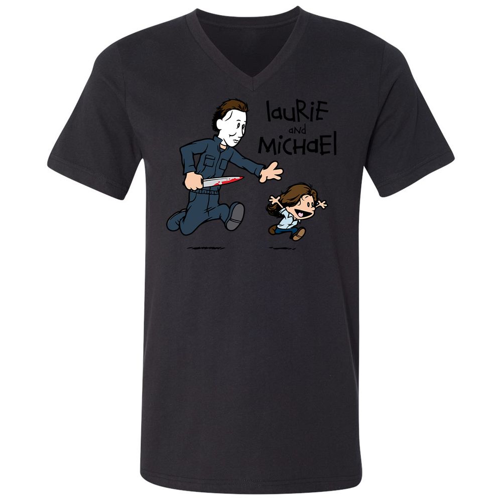 Unisex V-Neck T-Shirt - XHG1KLZC - Black - 16