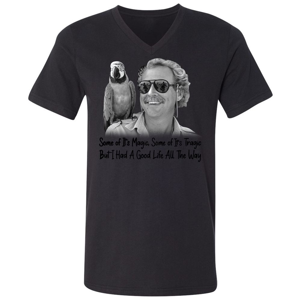 Unisex V-Neck T-Shirt - WWWR79GR - Black - 16