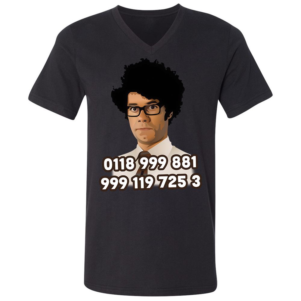 Unisex V-Neck T-Shirt - H9VCM36G - Black - 16