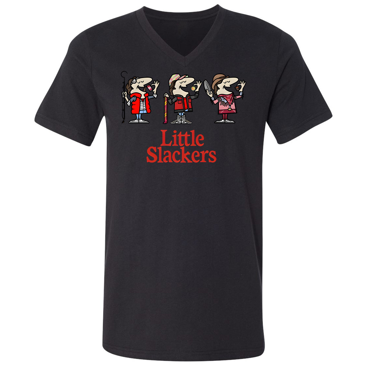 Unisex V-Neck T-Shirt - B1MFXL9A - Black - 16