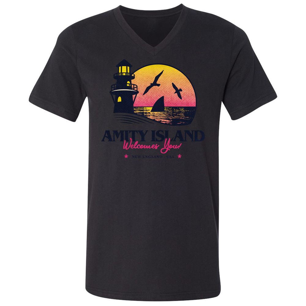 Unisex V-Neck T-Shirt - A5KM9H3R - Black - 16