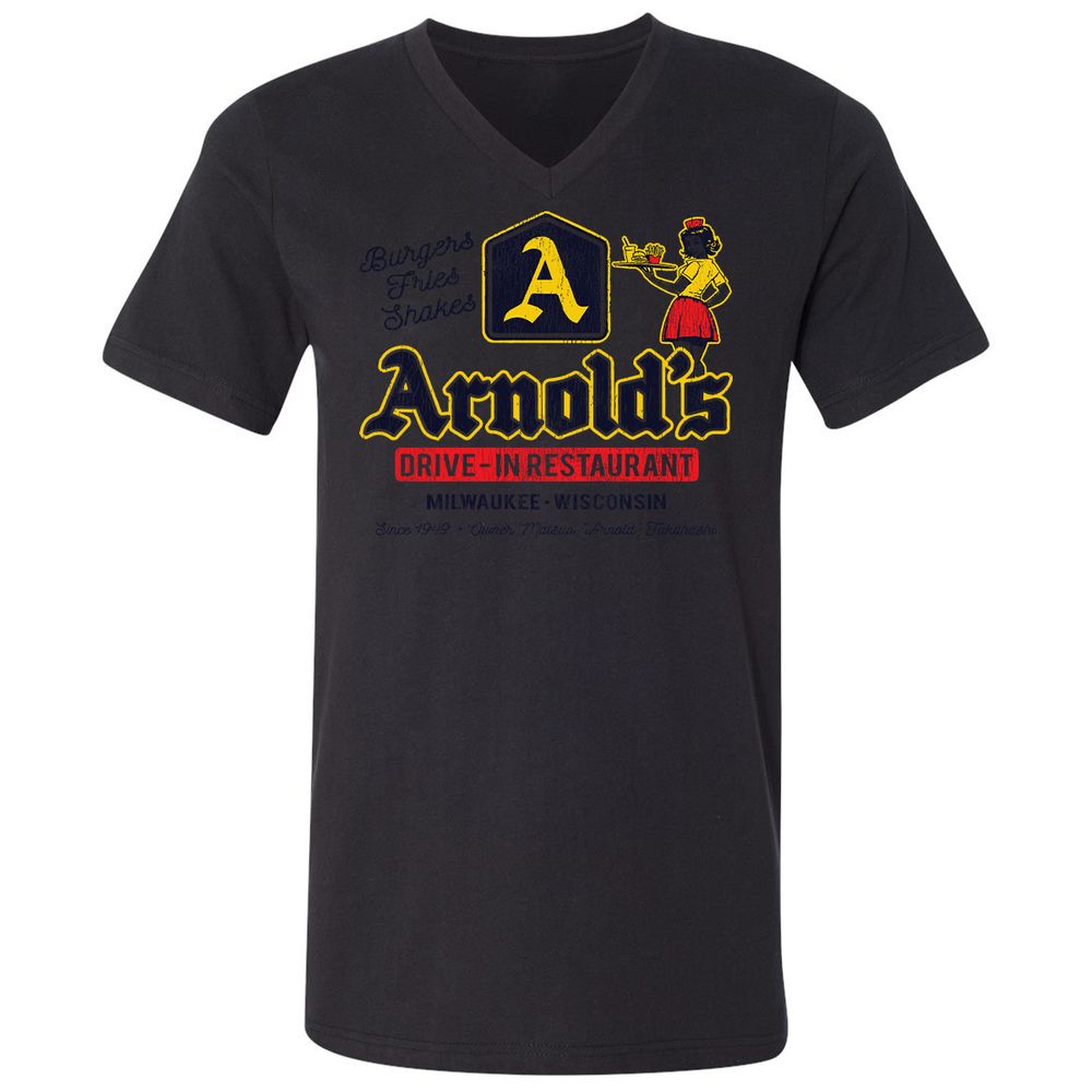 Unisex V-Neck T-Shirt - 3LLJ8Q63 - Black - 16