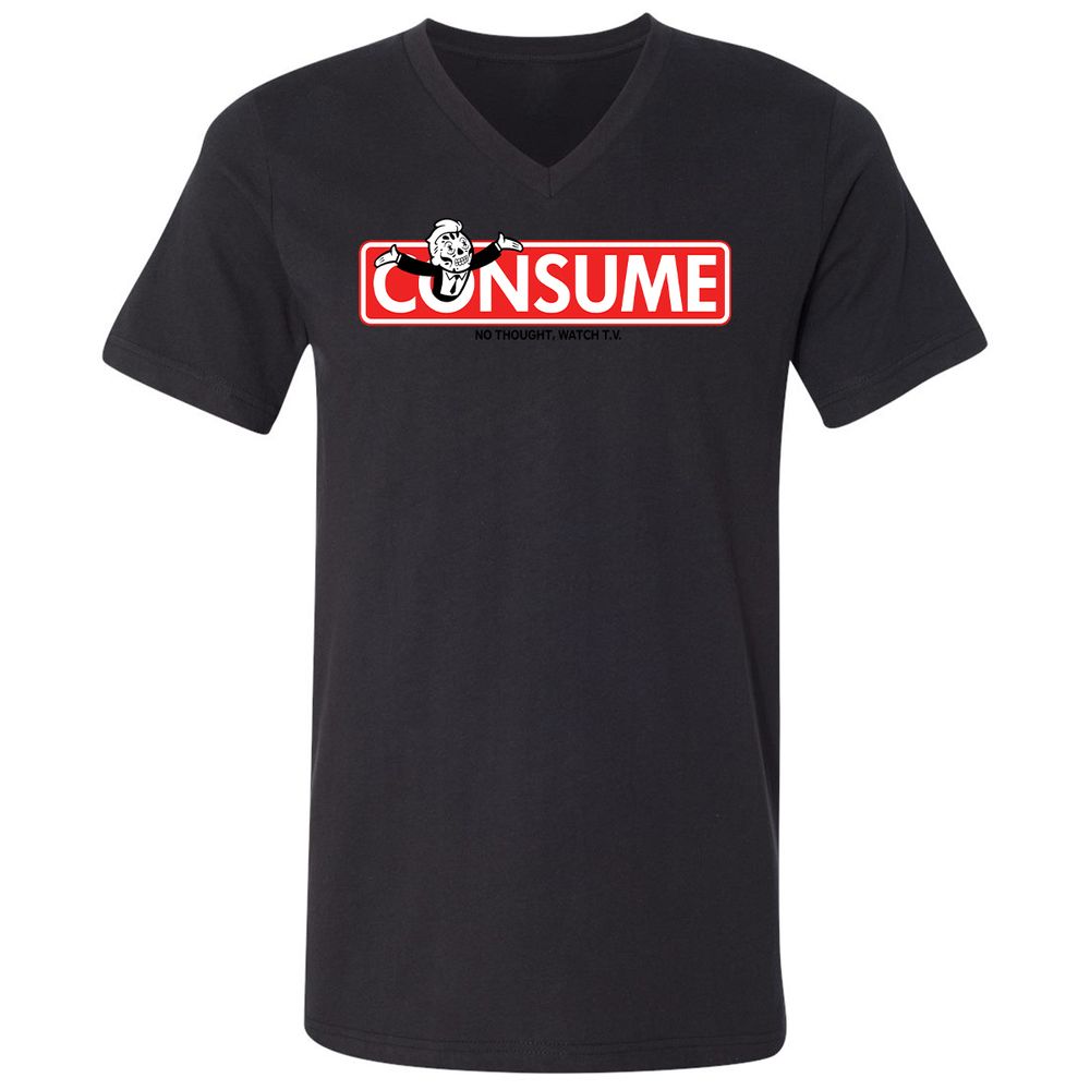 Unisex V-Neck T-Shirt - SVYWPQ1G - Black - 16