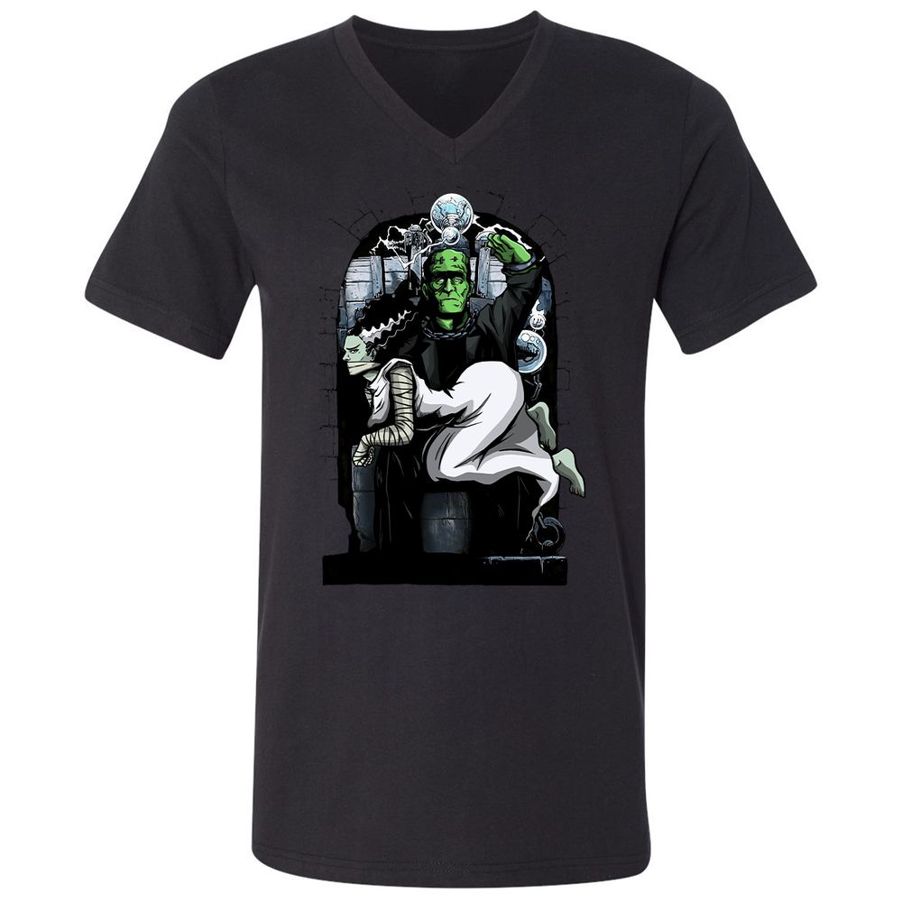 Unisex V-Neck T-Shirt - WPXDVVKU - Black - 16