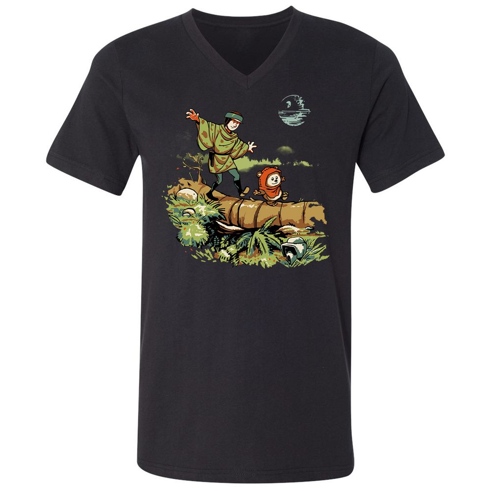 Unisex V-Neck T-Shirt - DEGALS3Z - Black - 16