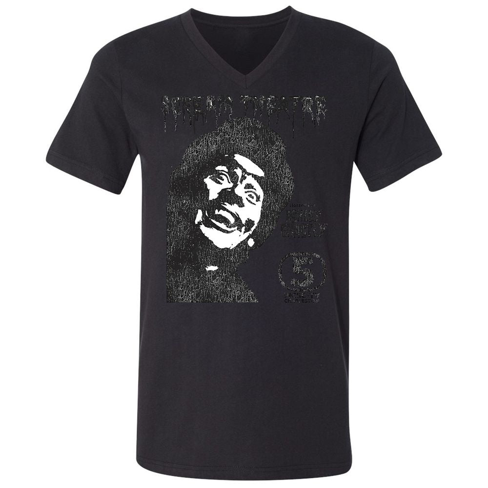 Unisex V-Neck T-Shirt - WMJN9KVP - Black - 16