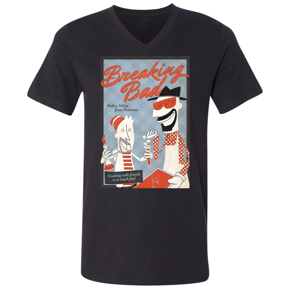 Unisex V-Neck T-Shirt - 3C5ZK7QT - Black - 16