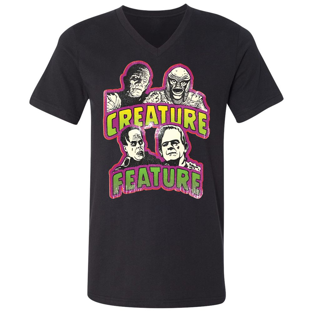 Unisex V-Neck T-Shirt - E3QD1JTW - Black - 16