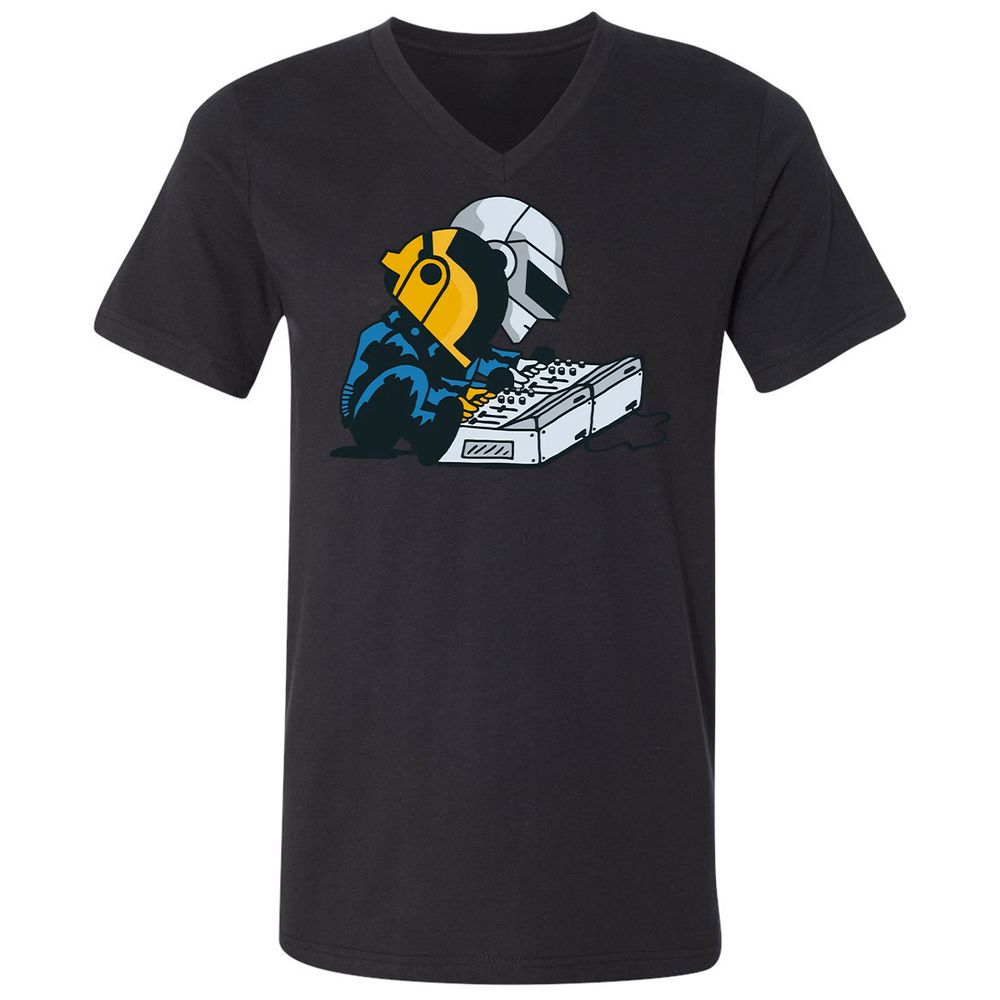 Unisex V-Neck T-Shirt - K37S9GT4 - Black - 16