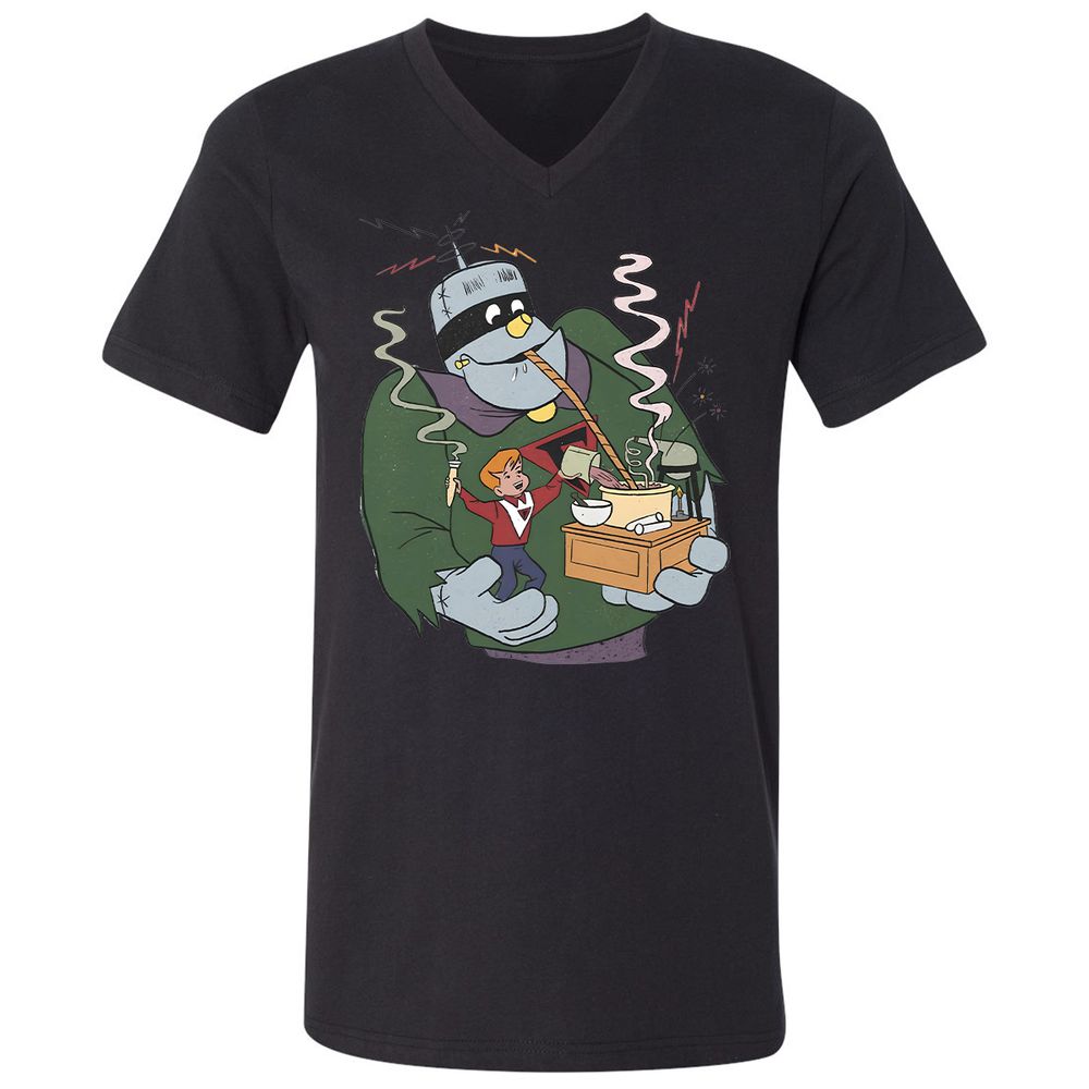 Unisex V-Neck T-Shirt - 7L8XSWLN - Black - 16