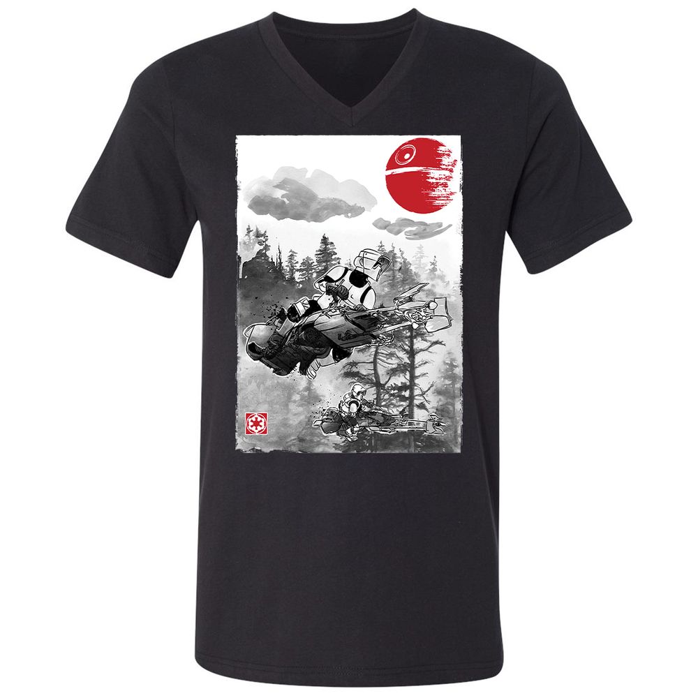 Unisex V-Neck T-Shirt - 8CV4PQEN - Black - 16