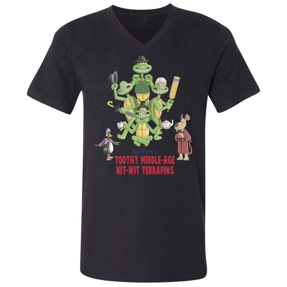 Unisex V-Neck T-Shirt - 3EB1U517 - Black - 16