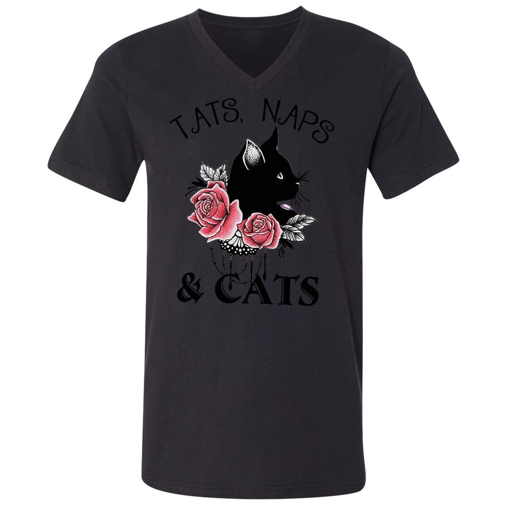 Unisex V-Neck T-Shirt - 8CW9JD1E - Black - 16