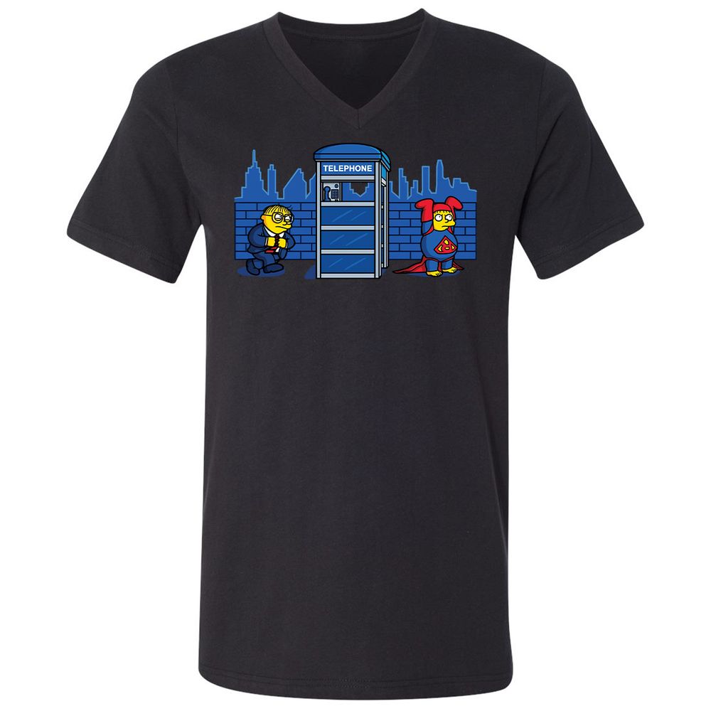 Unisex V-Neck T-Shirt - Z2DDQ5UV - Black - 16