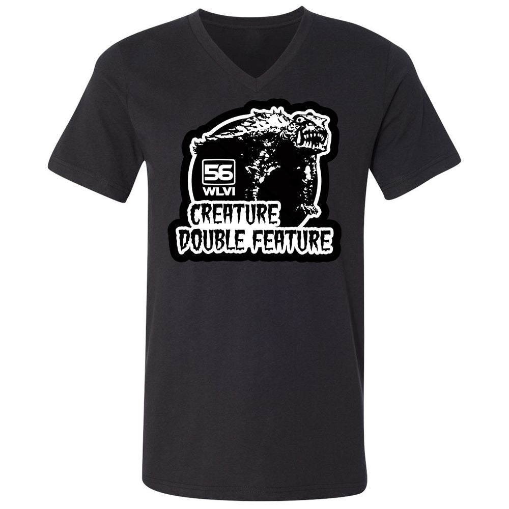 Unisex V-Neck T-Shirt - XCKNQ73Q - Black - 16